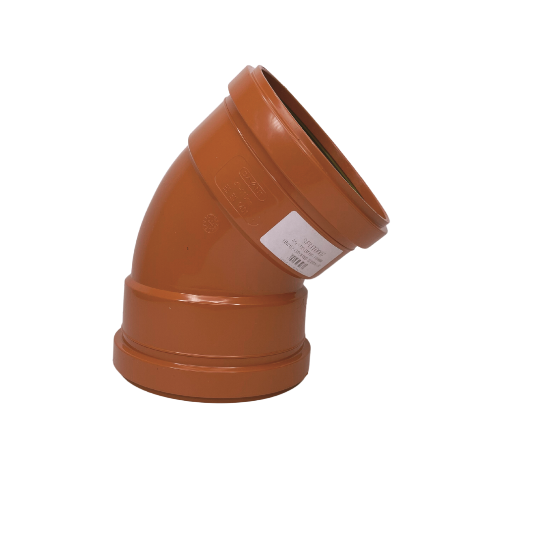 160MM DRAIN BEND DOUBLE SOCKET 45DG SPUT0057
