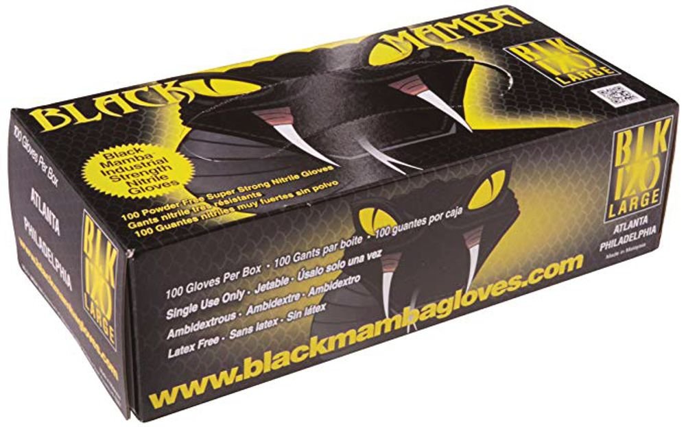 Black Mamba Gloves Box Of 100 X Large (NITR)