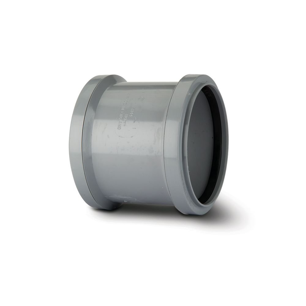 Polypipe SH44SG Solvent Grey Double R / S Socket 110mm Soil