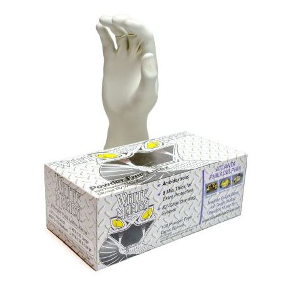 White Mamba Gloves Box Of 100 Large (LATEX)