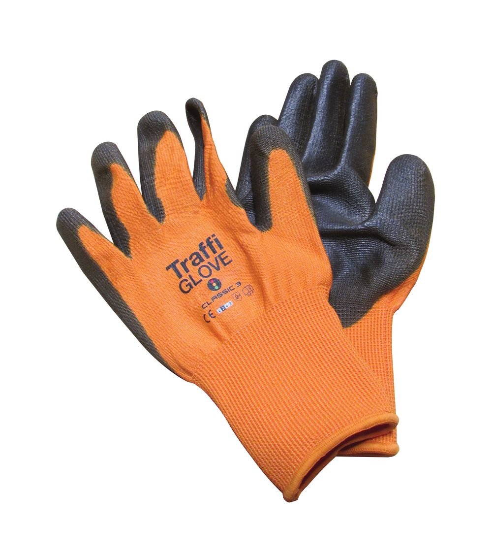 Gloves Traffi Orange / Black Size 9 (PAIR)