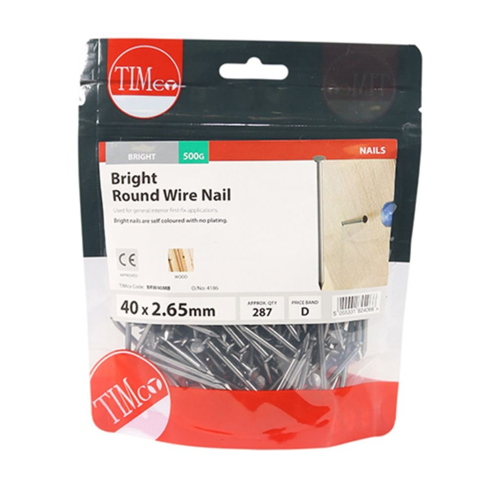 Round Wire Nails 40mm 500GM Pack