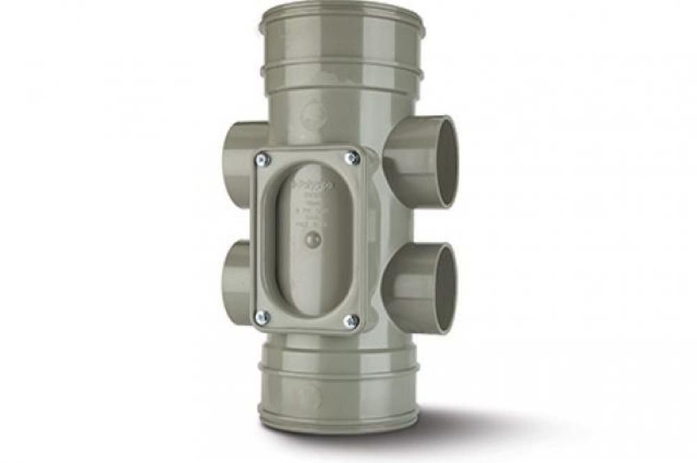Polypipe SWA43SG Solvent Grey ACC Pipe Double Socket 110mm Soil